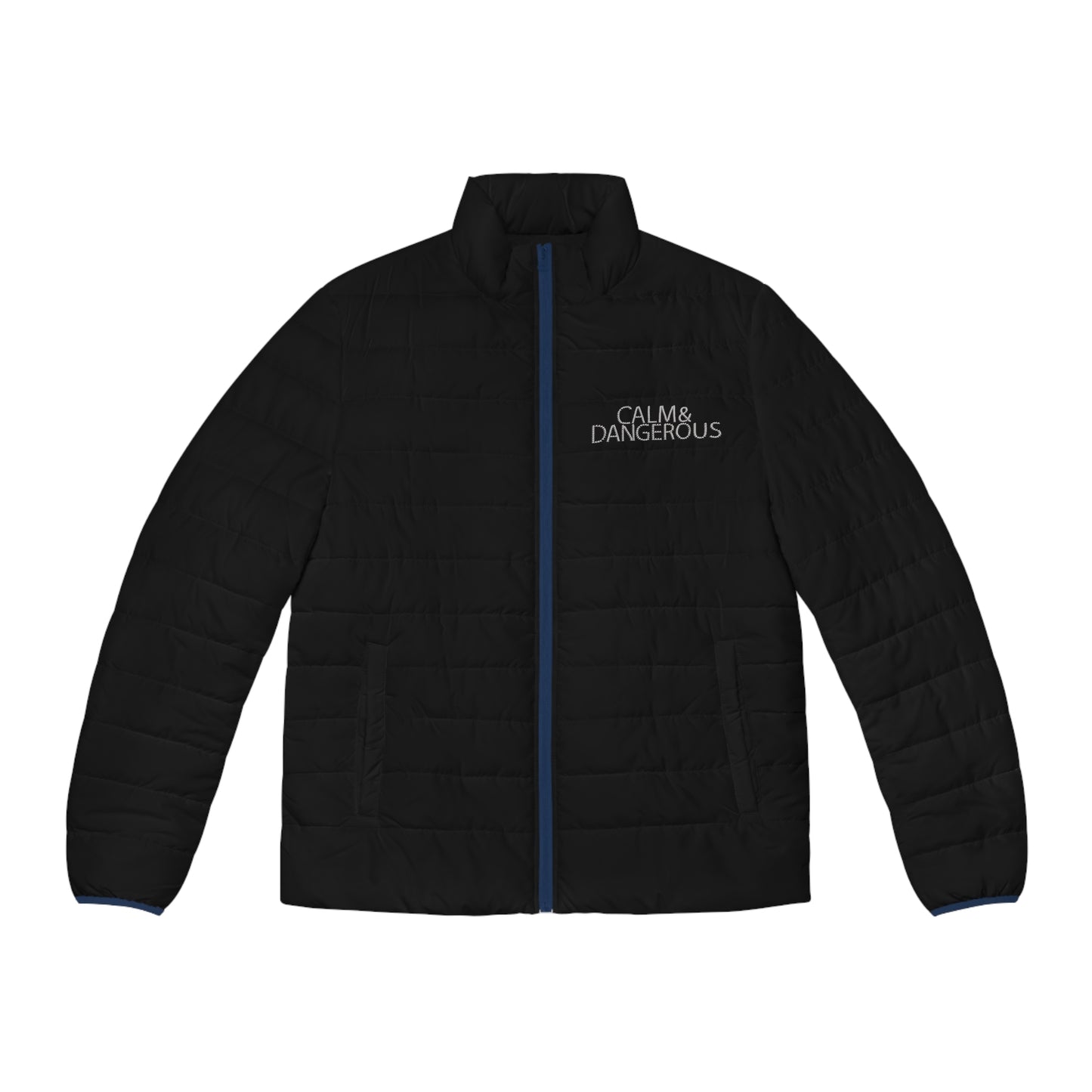 Burning Rose Puffer Jacket (blue flames)