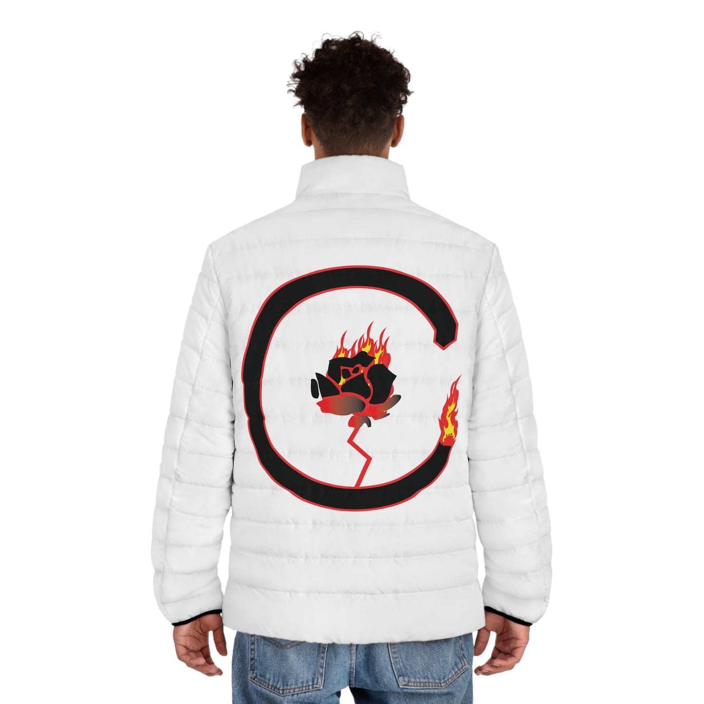 Burning Rose Puffer Jacket
