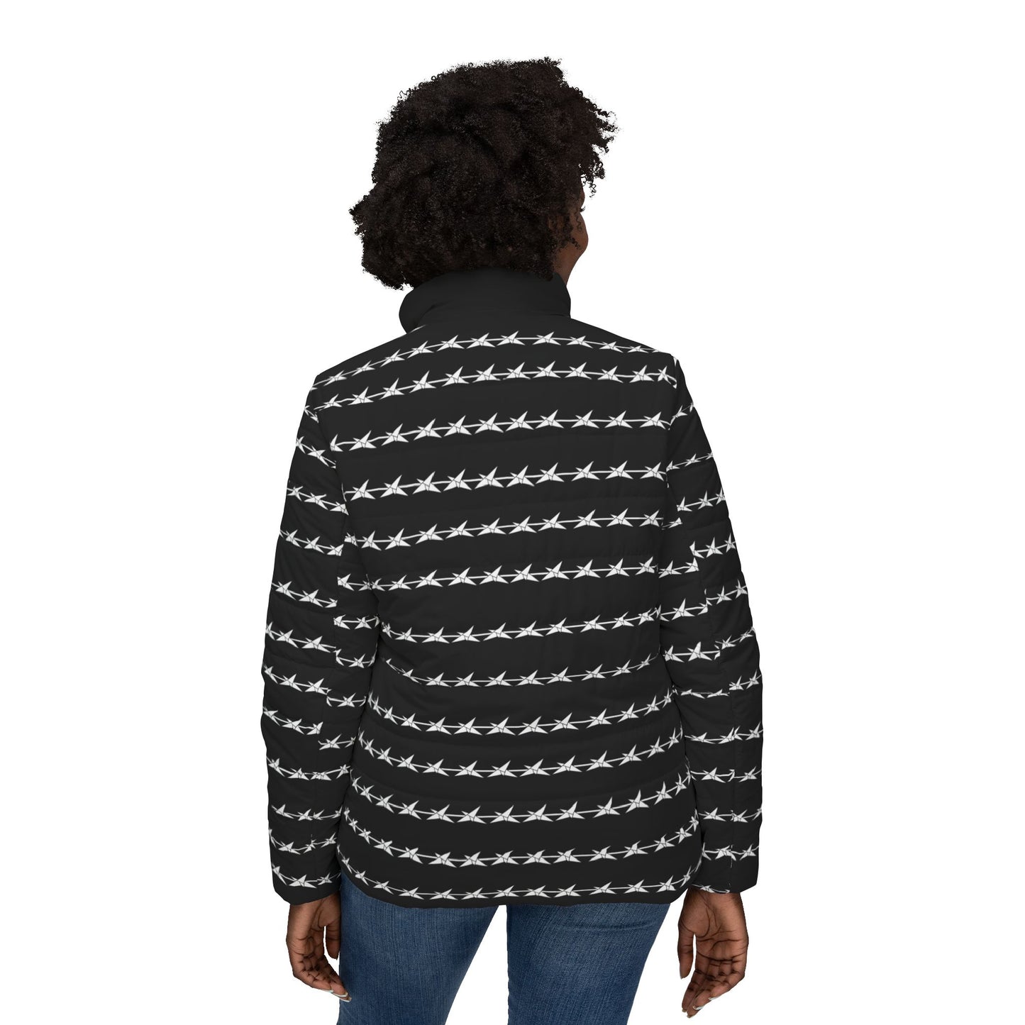 Women's Barbwire Origami Puffer (black)